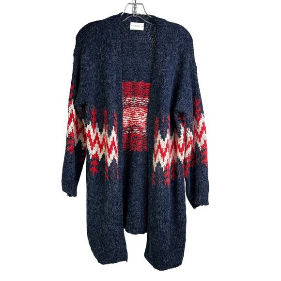 Mia & Tess Cardigan Sweater Womens S Slate Blue Knit Long Sleeve Open Front Cozy - Picture 1 of 9